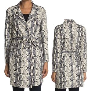 Love Token Python Faux Suede Coat Snakeprint Smoking Jacket